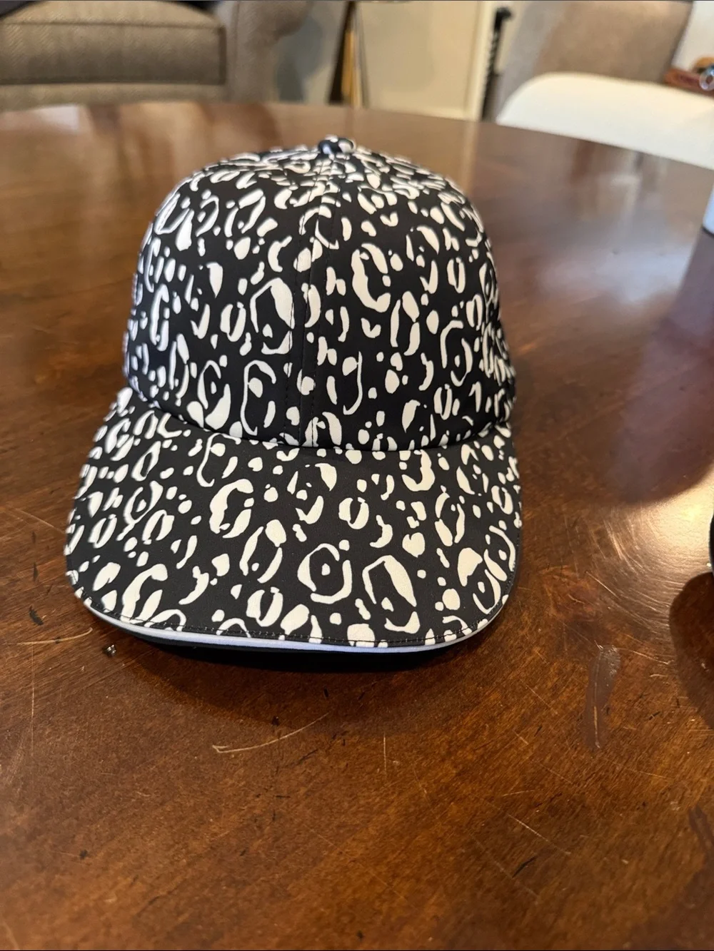 Chico's Black and White animal print Soft Neema stretch Cap